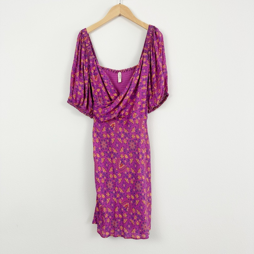 Spell Madame Peacock Sweetheart Mini Dress Boysenberry Size Large - Picture 5 of 12